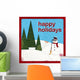 Happy Holidays - Paper Cut Snowman Wall Mural