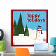Happy Holidays - Paper Cut Snowman Wall Mural