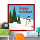 Happy Holidays - Paper Cut Snowman Wall Mural