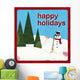 Happy Holidays - Paper Cut Snowman Wall Mural