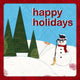 Happy Holidays - Paper Cut Snowman Wall Mural