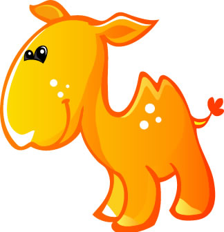 Cute Baby Yellow and Tan Cartoon Camel Wall Decal