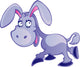 Cute Grey Cartoon Donkey Wall Decal