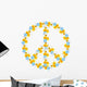 Beautiful Flowers Peace Symbol Wall Decal