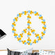 Beautiful Flowers Peace Symbol Wall Decal