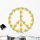 Beautiful Flowers Peace Symbol Wall Decal