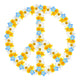 Beautiful Flowers Peace Symbol Wall Decal