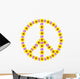 Peace Symbol Beautiful Flowers Wall Decal