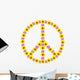 Peace Symbol Beautiful Flowers Wall Decal