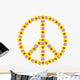 Peace Symbol Beautiful Flowers Wall Decal