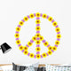 Peace Symbol Beautiful Flowers Wall Decal