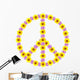 Peace Symbol Beautiful Flowers Wall Decal