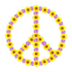 Peace Symbol Beautiful Flowers Wall Decal