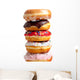 Assorted Donuts on white Wall Decal