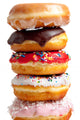 Assorted Donuts on white Wall Decal