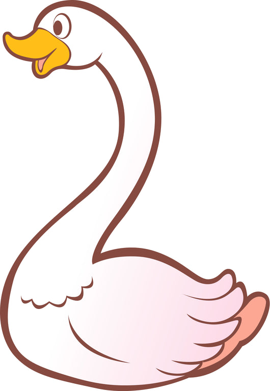 White Goose with Pink Wall Decal