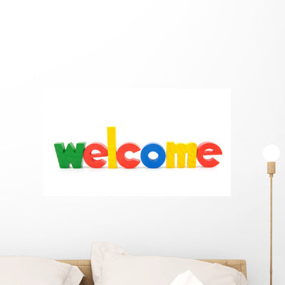 Colorful Wooden Letters with shown on a wall