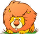 Lion with Big Orange Wall Decal
