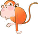 Orange Monkey with Pink Wall Decal
