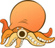 Orange Octopus with Brown Wall Decal