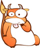 Orange and White Bull Wall Decal
