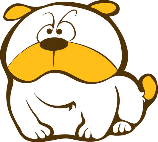 White Bulldog with Orange Wall Decal