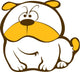 White Bulldog with Orange Wall Decal