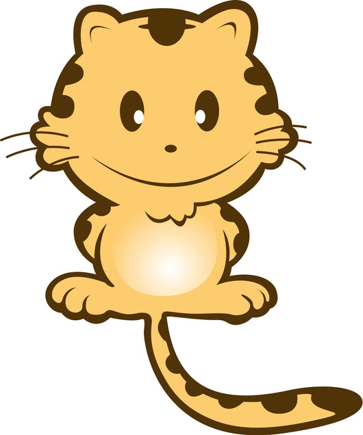 Orange Cat with Black Wall Decal