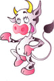 White Happy Cow with Wall Decal
