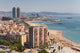Aerial View at the Beach of Barcelona, Spain. Wall Mural