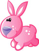 Pink Bunny With White Spots, Grey Nose Wall Decal