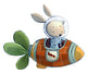 Space Rabbit Rocket-ship Wall Decal