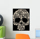 Flowers Ornated Human Skull Vector Wall Mural