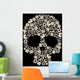 Flowers Ornated Human Skull Vector Wall Mural
