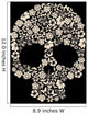 Flowers Ornated Human Skull Vector Wall Mural
