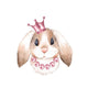 Precious Pink Princess Bunny Wall Decal