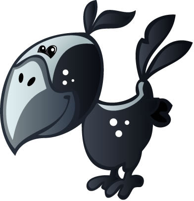Black Bird with Blue Wall Decal