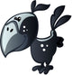 Black Bird with Blue Wall Decal