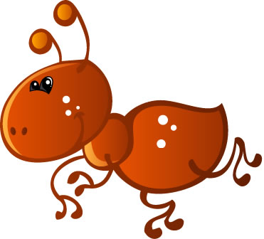 Brown Ant with White Wall Decal