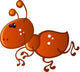 Brown Ant with White Wall Decal