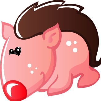 Pink Hedgehog with White Wall Decal