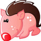 Pink Hedgehog with White Wall Decal