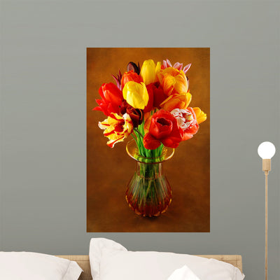 Tulips Wall Mural shown on a wall