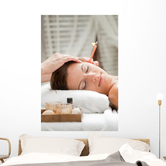 Ear Candling in Spa Wall Mural