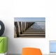 Poles stabilize the sand - Berck-sur-Mer Beach Wall Mural