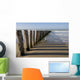 Poles stabilize the sand - Berck-sur-Mer Beach Wall Mural