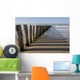 Poles stabilize the sand - Berck-sur-Mer Beach Wall Mural