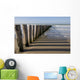 Poles stabilize the sand - Berck-sur-Mer Beach Wall Mural