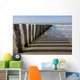 Poles stabilize the sand - Berck-sur-Mer Beach Wall Mural