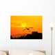 egrets play in sunset Wall Mural